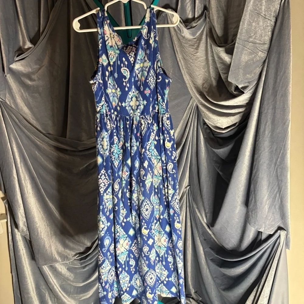 Gymboree Blue Patterned Sleeveless Maxi Dress